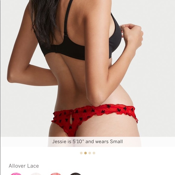 Dream Angels Ruffle Mesh Thong Panty Size M - Picture 5 of 6